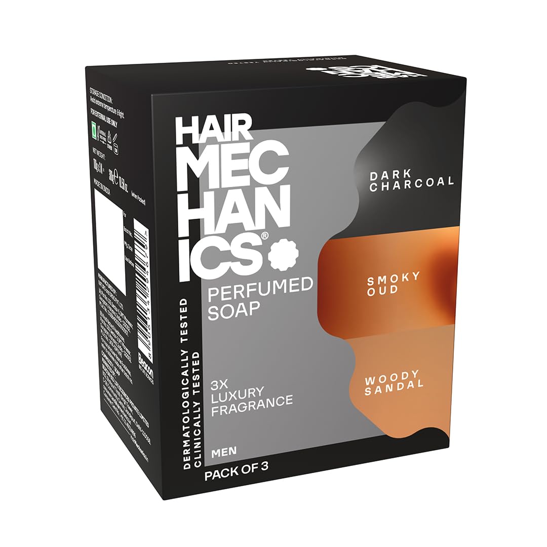 Perfumed Soap for Men | Dark Charcoal, Smoky Oud & Woody Sandal | 3X Luxury Fragrance | Dermatologically & Clinically Tested | Long Lasting Freshness | Bath Soap | Pack of 3, 125g Each-image-17