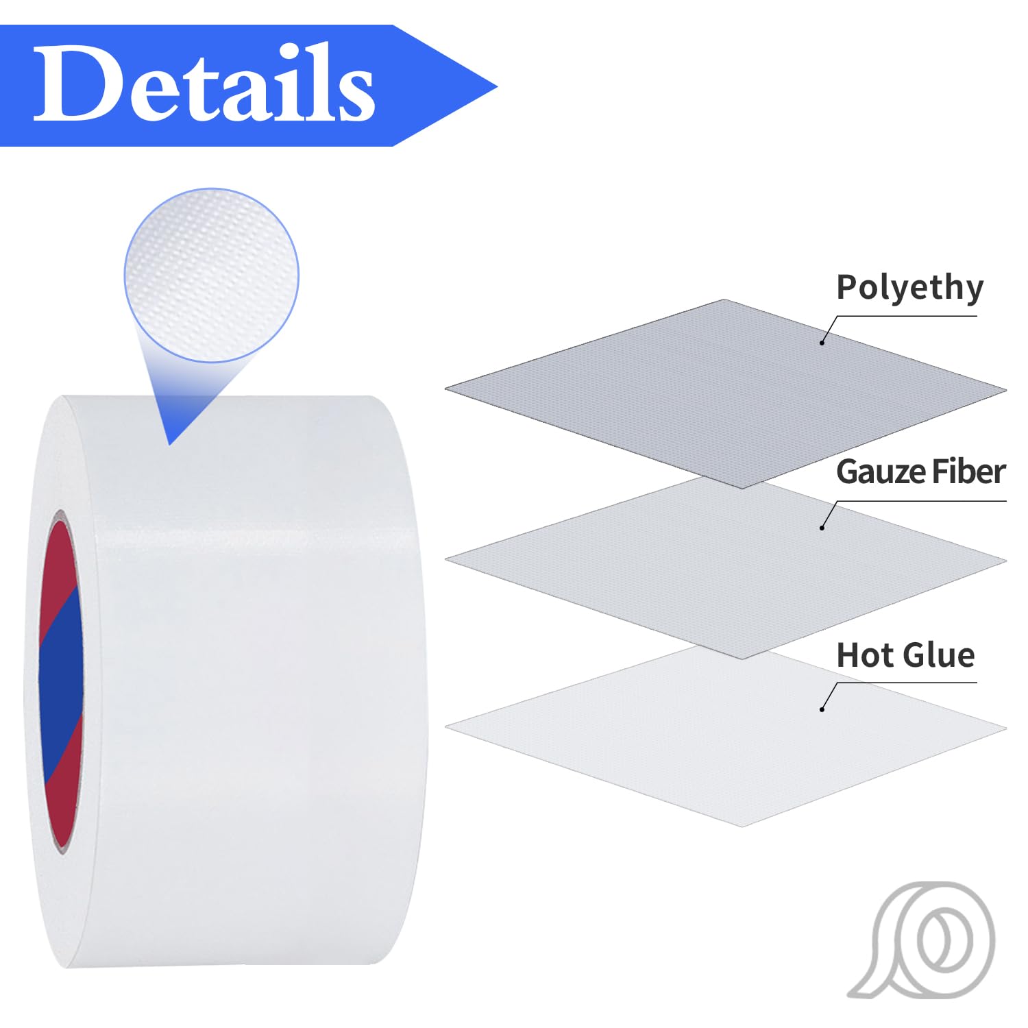 Duccinp Duct Tape 75mm x 50m Heavy Duty, No Residue, Tear by Hand & Waterproof White Duct Tape, Great for Packaging Home Use - Image 3