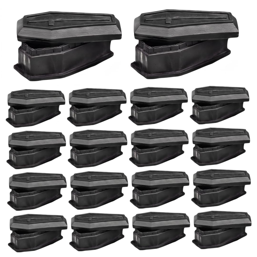 Imooreshine 18pcs Openable Black Mini Coffin Treat Boxes