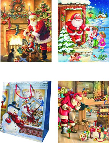 K&B Vertrieb Geschenktüten Mini Weihnachten Geschenktasche Geschenkbeutel Weihnachtsbeutel 17302 (48 Stück)