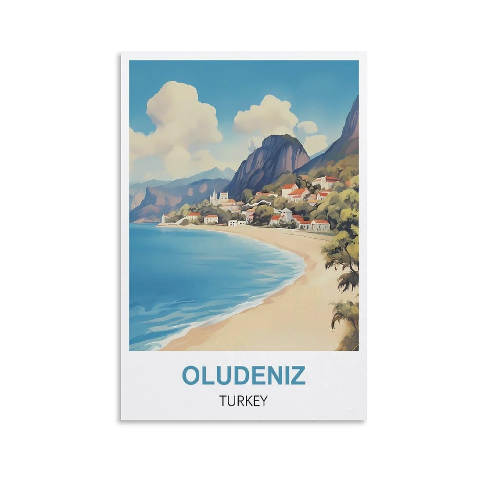 Nprzm A161 Metal Sign Tin Sign Oludeniz Turkey Vintage Metal Sign Home Wall Room Decoration 20X30cm