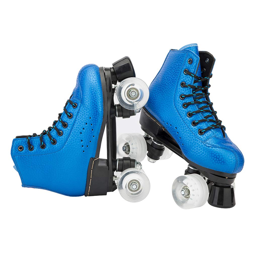 Pattini A Rotelle Per Donne Uomini Pattini A Rulli Classici, Pattini A Doppia Donne Adulti All'aperto in Alto Skate A Rulli Da Esterno, Per Adolescenti, Adulto,Blu,36
