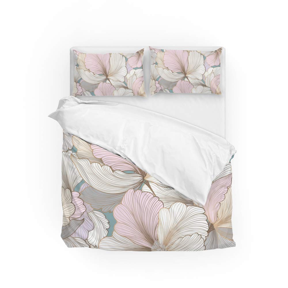 Parure de lit housse de couette ultra doux anti-plis beige