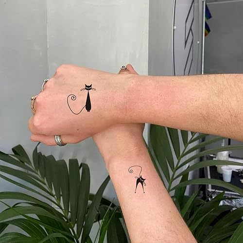 Miniatura 9 de Small Cute tatuaje temporal Gatos Love Totem (2 hojas)