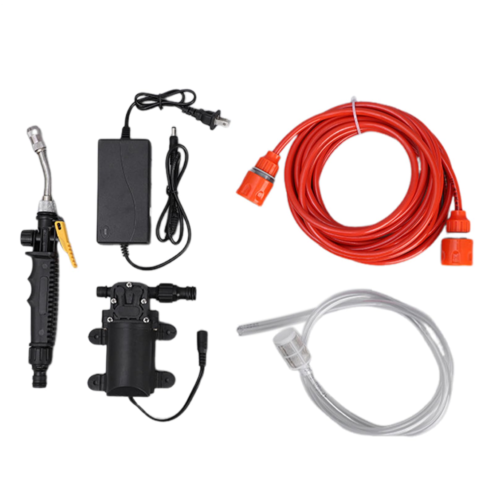 Kit De Bomba De Lavado Portátil Para Limpiador De Alta Presión Con Manguera De Salida De Agua De 6 M Limpiador Kit De Lavado De Coche Pulverizador Para Auto Animal Doméstico Ventana Riego Y Camping