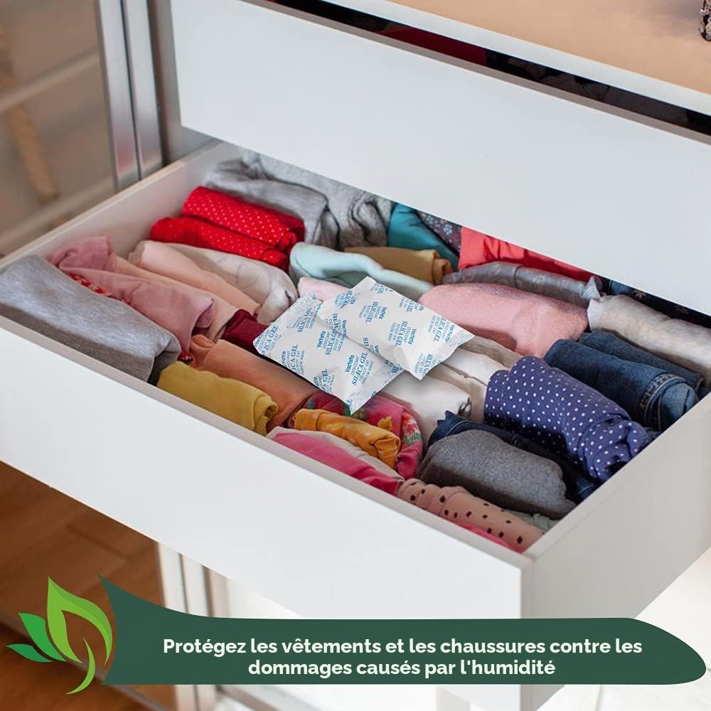 50 Sachet Silicagel 20g Absorbeur d'humidité Pour Stockage