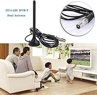 Vista 4 de DVB-T Televisión DTA-180 Antena de TV portátil interior/exterior con soporte 1080P para señales VHF/UHF