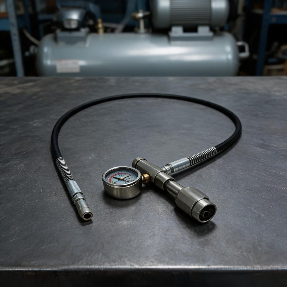 Adaptador de llenado CGA347 con manguera de 36 pulgadas de calibre de 6000 PSI | Se adapta a cilindros CGA347, calibre 6000 PSI, manguera de 36 pulgadas, protectores de resorte, decantación de alta presión