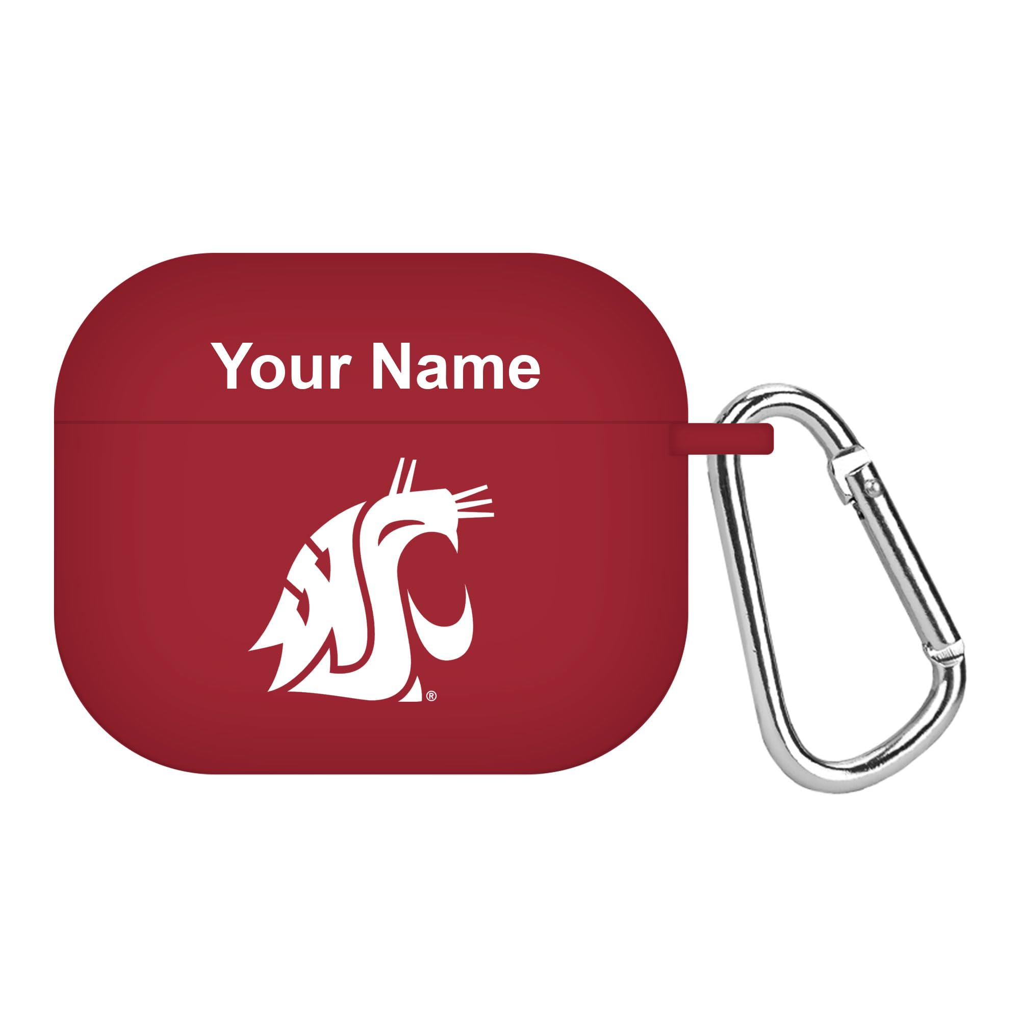 Washington State Cougars Custom Name HD Case Cover Compatible with Apple AirPods Gen 3 (Crimson)