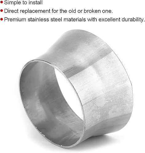 Miniatura 6 de Reductor de transición, adaptador de transición de tubo de diámetro exterior de 2.5 a 3 pulgadas, conector reductor de tubo de escape de acero