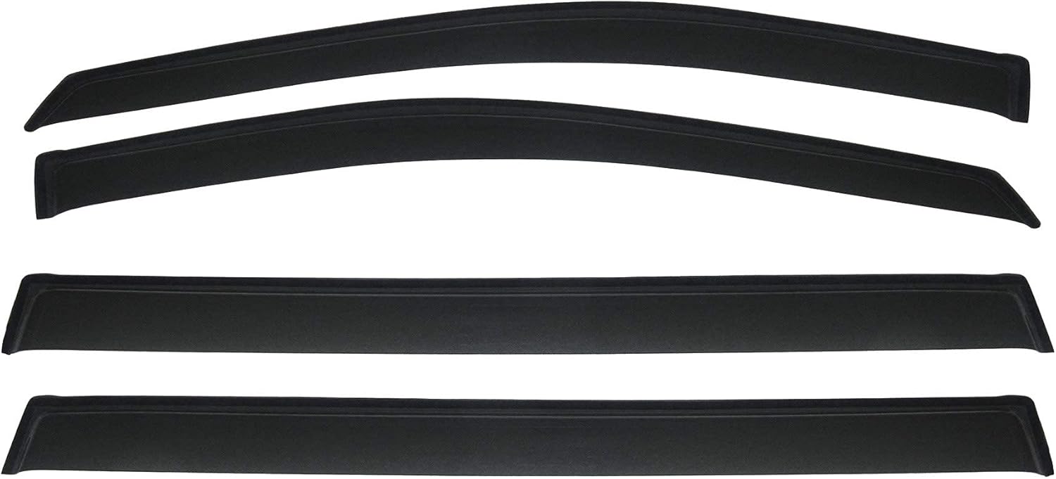 Deflectores de viento para ventana lateral, juego de 4 protectores de lluvia con cinta fuera del canal, visera ahumada para Dodge Grand Caravan