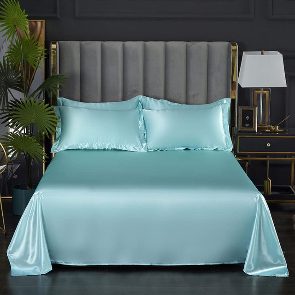 Drap de lit en fausse soie satinée 240x270cm finition lisse haut de gamme