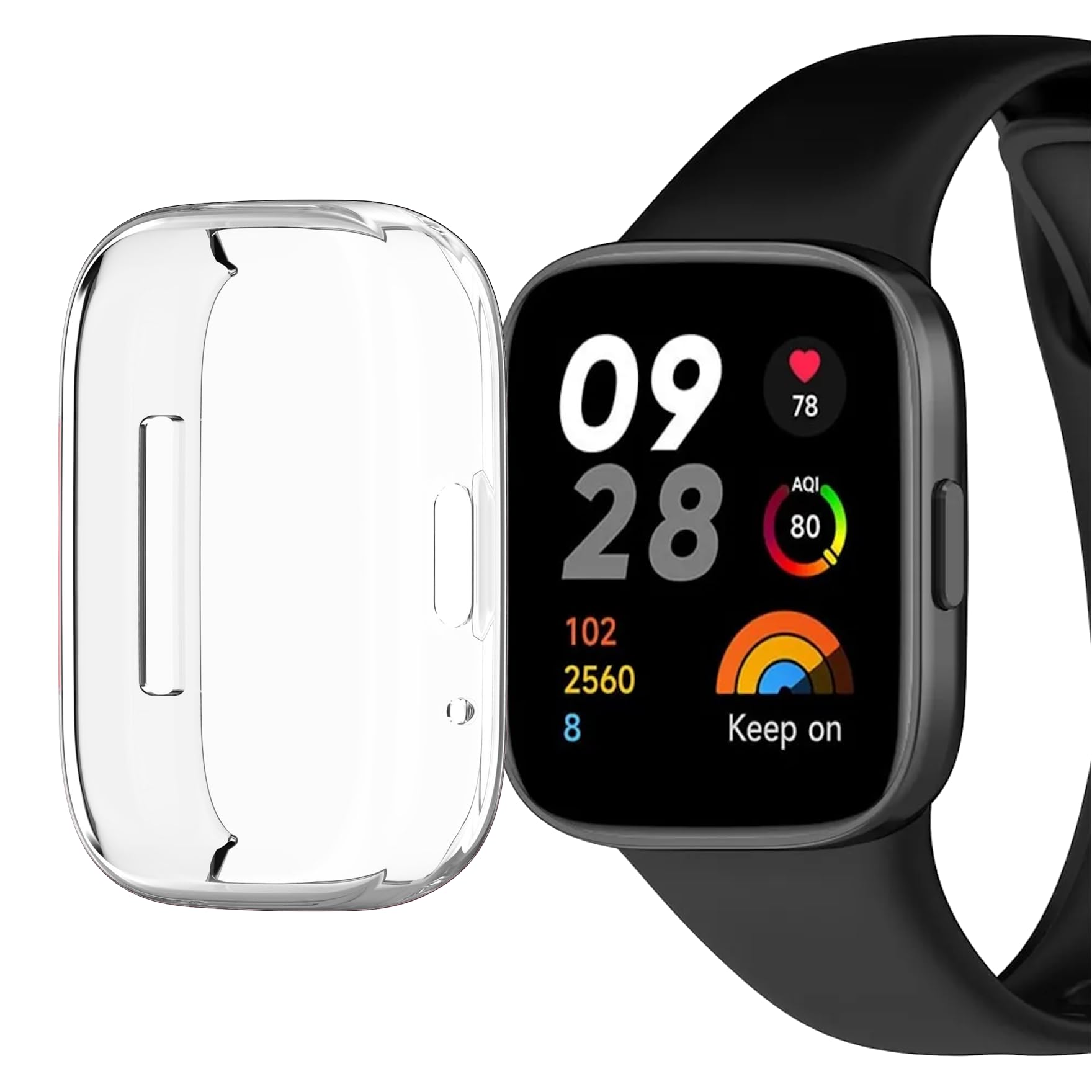 yodi soft screen protector case compatible with redmi watch smartwatch, tpu protective screen cover saver bumper accessories for men and women [ not for realme watch] (clear, redmi watch 3 lite/active)