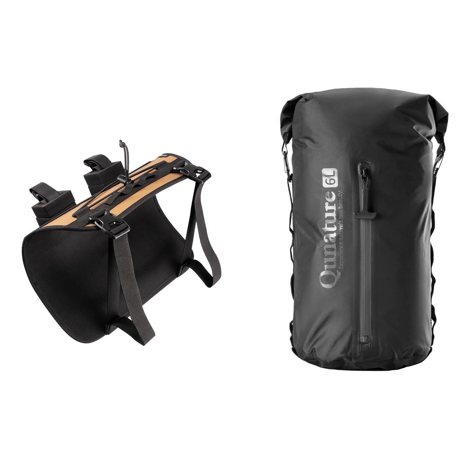 Lenkerhalter und Fahrradtasche Bikepacking Set Wasserdichter Kompressionssack mit Lenkerhalterung Leicht Flexibel Vielseitig Montierbar für Rennrad, MTB & Gravel