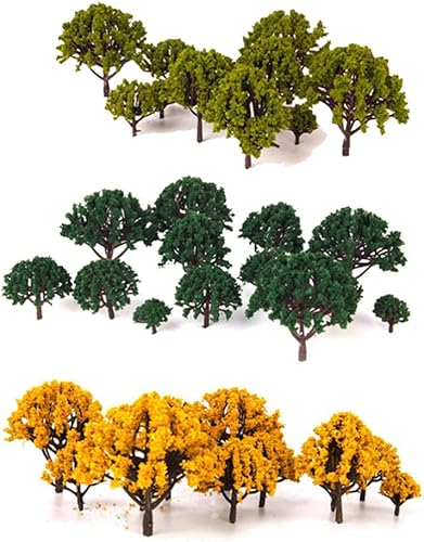 Miniatura 9 de 20 piezas de árboles modelo de plástico falsos árboles de tren paisaje ferroviario para bricolaje micro paisaje bonsái 3CM-8CM (naranja)