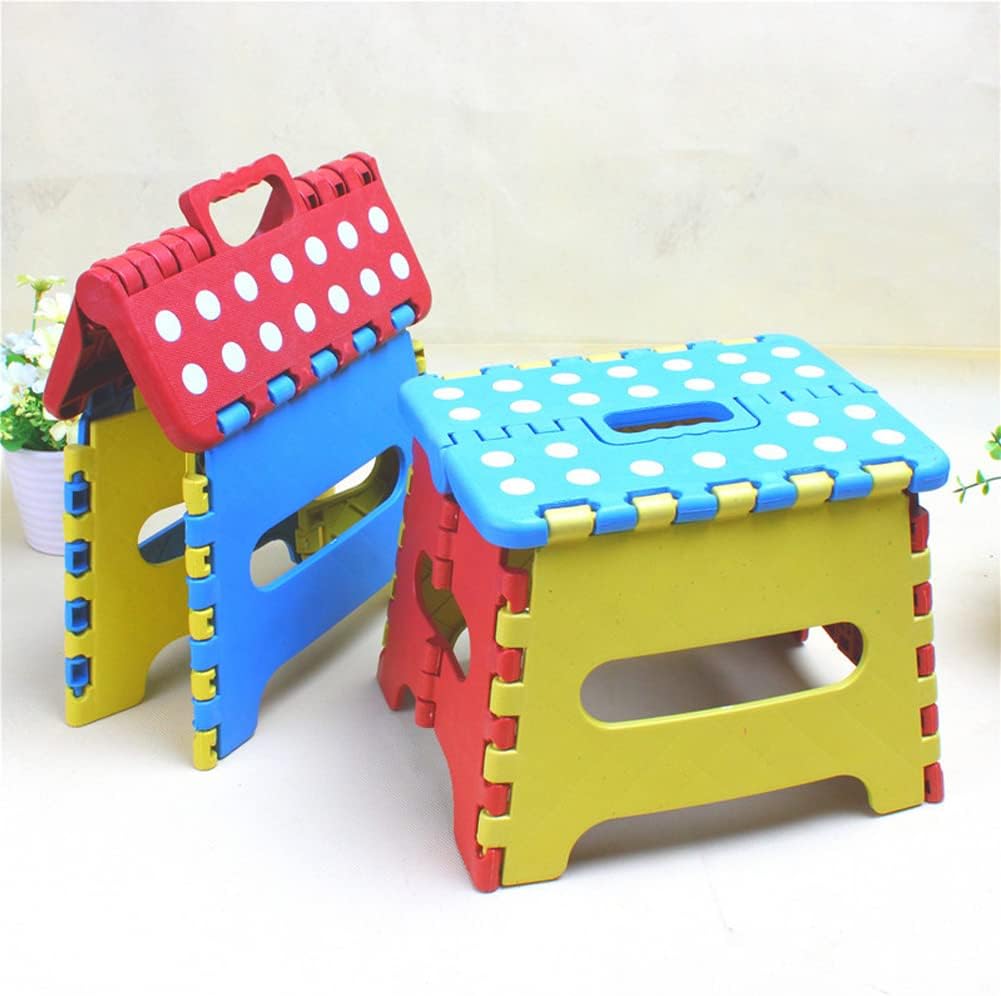 Magik 2-4 Pack Collapsible Folding Stool Anti-Slip Lightweight Kitchen Foot 7" Step (Random Color, 4 Pack)