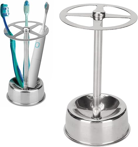 Soporte para cepillos de dientes, soporte ventilado para cepillos de dientes, organizador de pasta de dientes de acero inoxidable, organizador de