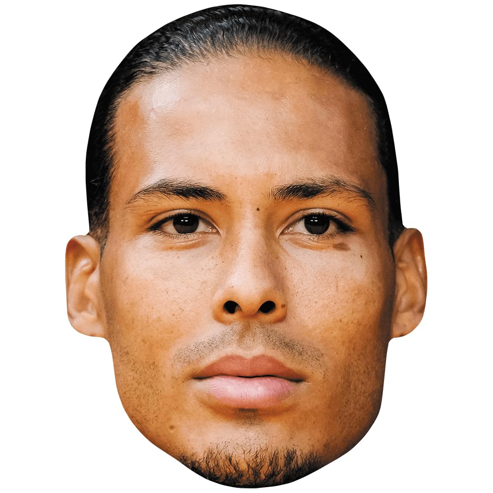 Virgil Van Dijk (Stubble) Celebrity Mask, Flat Card Face, Fancy Dress Mask