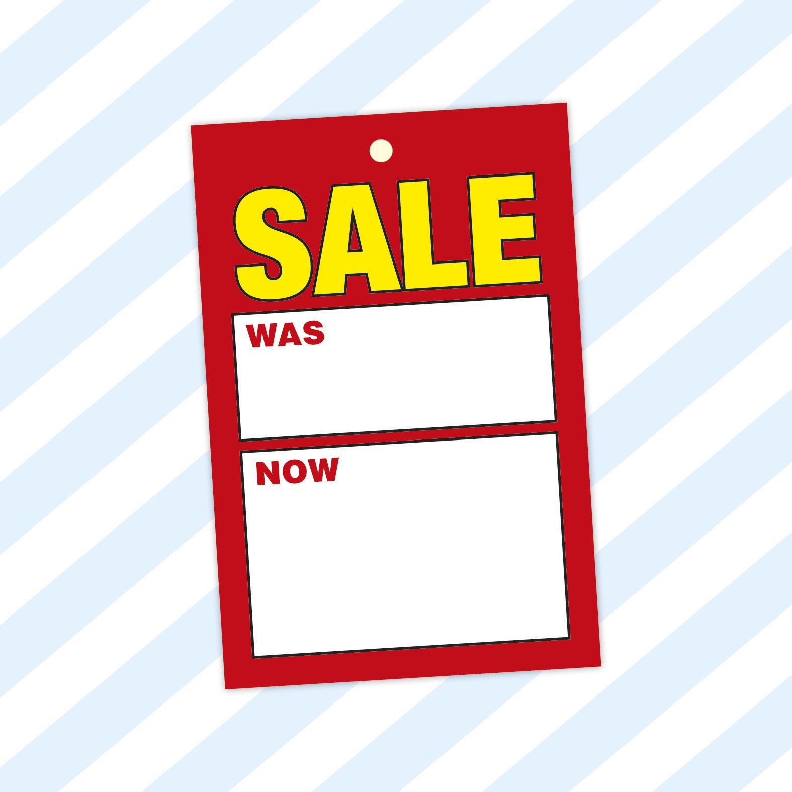 100 Sale/Swing Tickets was/Now Tags Cards Hanger Labels Price Tagging Pricing Gun Hole (50mm x 75mm)