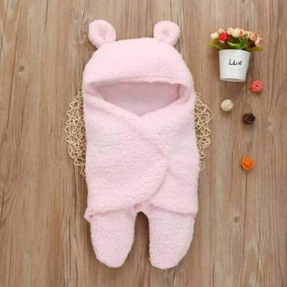 BRANDONN Baby Blanket Newborn Gift Pack of Swaddle Wrapper, 0-9 Months, Length 68 cm x Width 68 cm 2