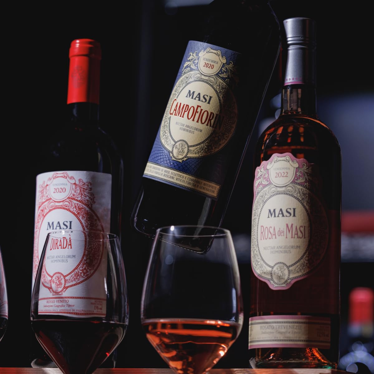 Paquet exclusif "Matices de Masi" | DIRADA' Rosso Veneto IGT, CAMPOFIORIN Rosso Verona IGT, ROSA DEI MASI Rosado delle Venezie IGT | 3X750 ml | Caisse en bois