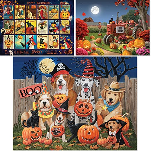 Bits and Pieces - Set de Valor de 3 Rompecabezas de 500 Piezas para Adultos - Cada Rompecabezas Mide 18" x 24" - Rompecabezas Halloween de Piezas Grandes por Artistas Variados miniatura 2