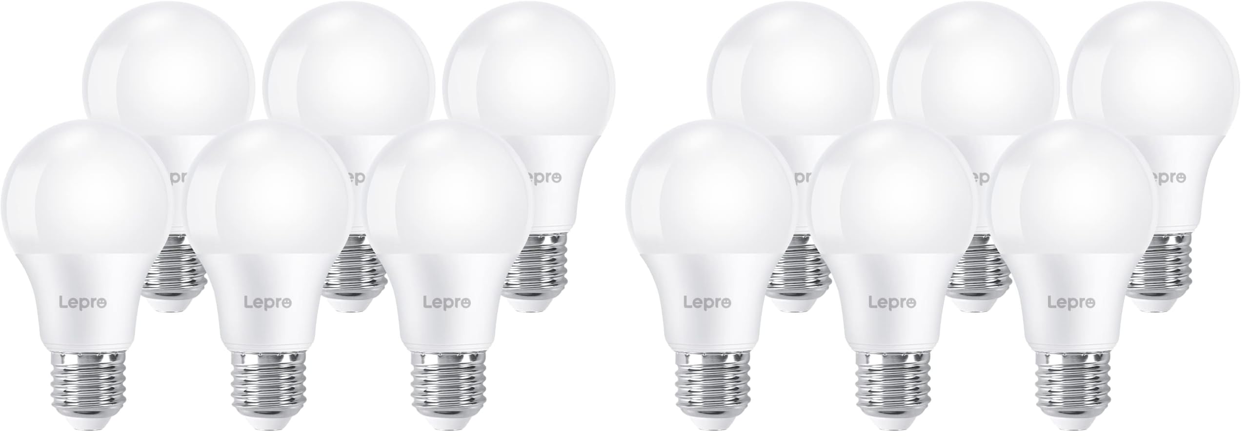 Lepro Lampadine LED E27 A60 806LM, 8.5W ≈ 60W, 6500K, Angolo 180°, 6pcs (Confezione da 2)