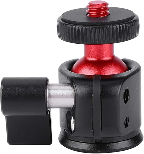 Miniatura 9 de Acouto Mini cabeza de bola, metal giratorio de 360 grados, mini cabeza de bola de trípode, montaje de tornillo de 1/4 para cámara DSLR luz de