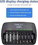 Rechargeable AA and AAA Batteries with Charger, 8 Pack aa with 8 Pack AAA 1.2V Low Self Discharge Ni-MH Batteries with Smart 8 Bay Independent Fast Battery Charger (AA+AAA)