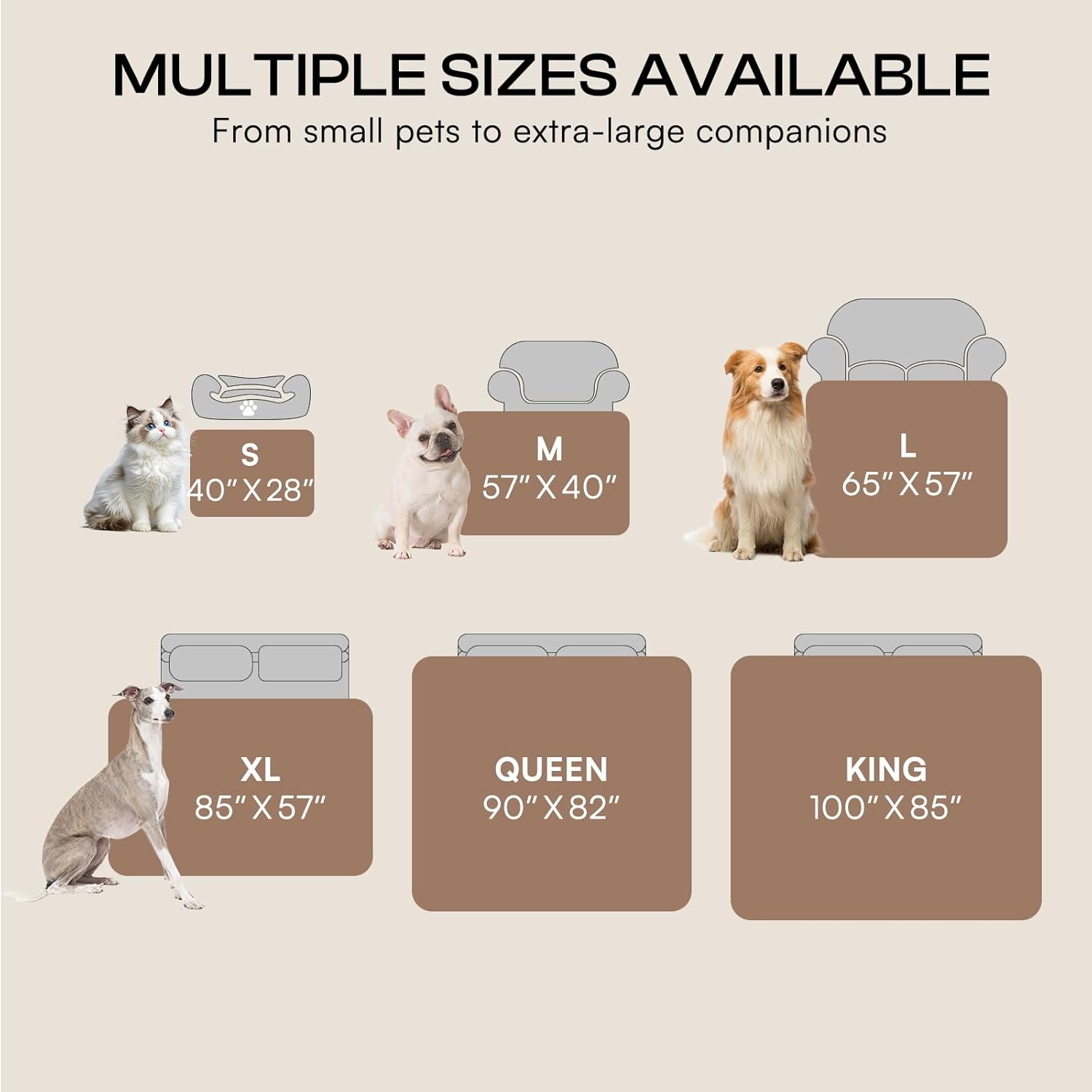 Luciphia Waterproof Pet Blanket, Liquid Pee Proof Dog Blankets for Sofa Bed Couch, Reversible Sherpa Fleece Furniture Protector Cover for Small Medium Large Dogs Cats,Khaki Small(40" x 28") - Image 7