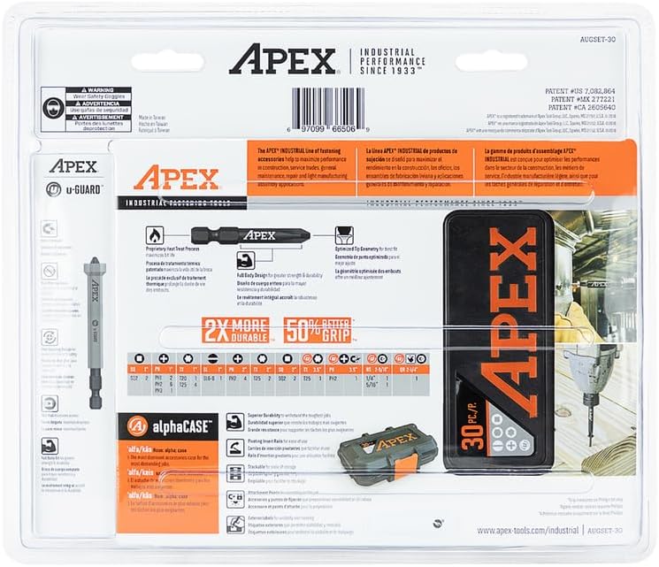 APEX Industrial Fastening Tools - Apex Ind 30 Pc U Guard Fastening Set (AUGSET-30), Multi, One Size