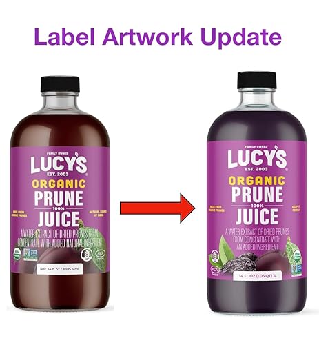 Miniatura 2 de Lucy's Propiedad familiar - Jugo de ciruela 100% orgánico sin OMG, botella de vidrio de 34 onzas (paquete de 2)