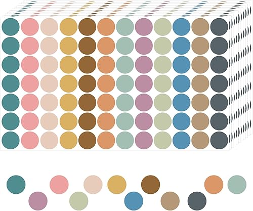 REGELETO 3360 calcomanías de puntos redondos de colores para niños pequeños, etiquetas de codificación de colores de 34 pulgadas de diámetro,