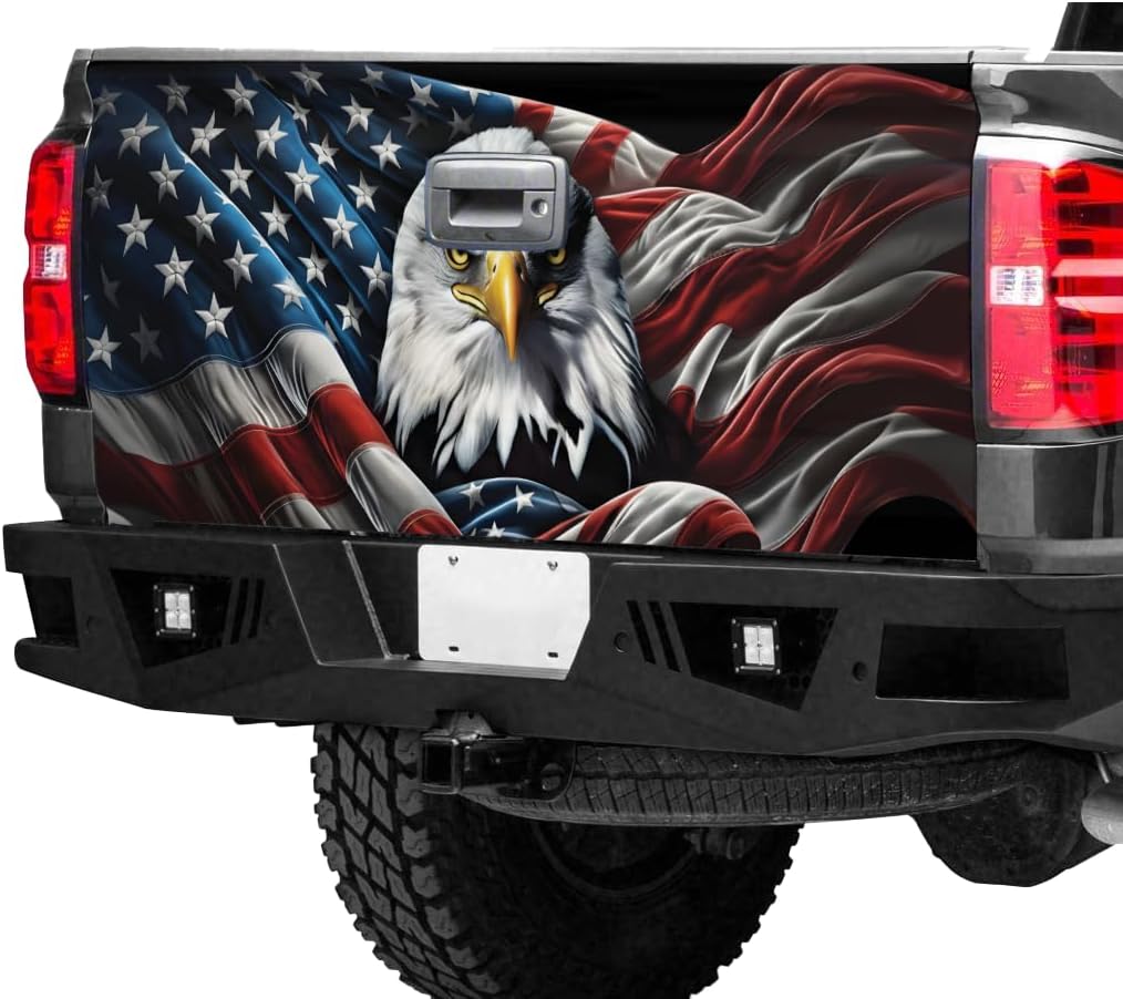 ThangPham Shop America Flag with Eagle Patriotic Truck Tailgate Wrap – Eagle Art Tailgate Wrap
