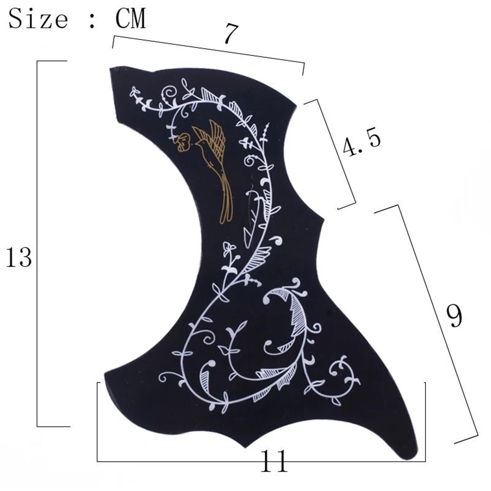 drewniana gitara Pickguard do gitary 10-pak maskownic do gitary akustycznej czarny wzór winorośli pasuje do maskownic 36 "37" 38 "39" gitarowych małych rozmiarów