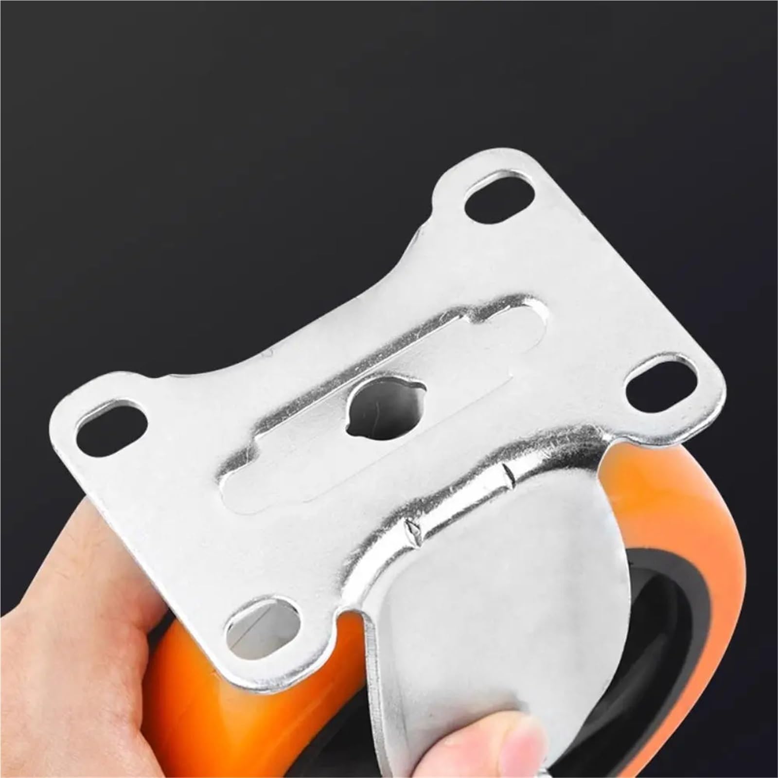 Ruote Girevoli Da 3 "/ 4" / 5 '' PVC Blackheart Orange Face Ruote for Mobili Freni A Doppio Asse Ruote Industriali Scaffale Da Tavolo