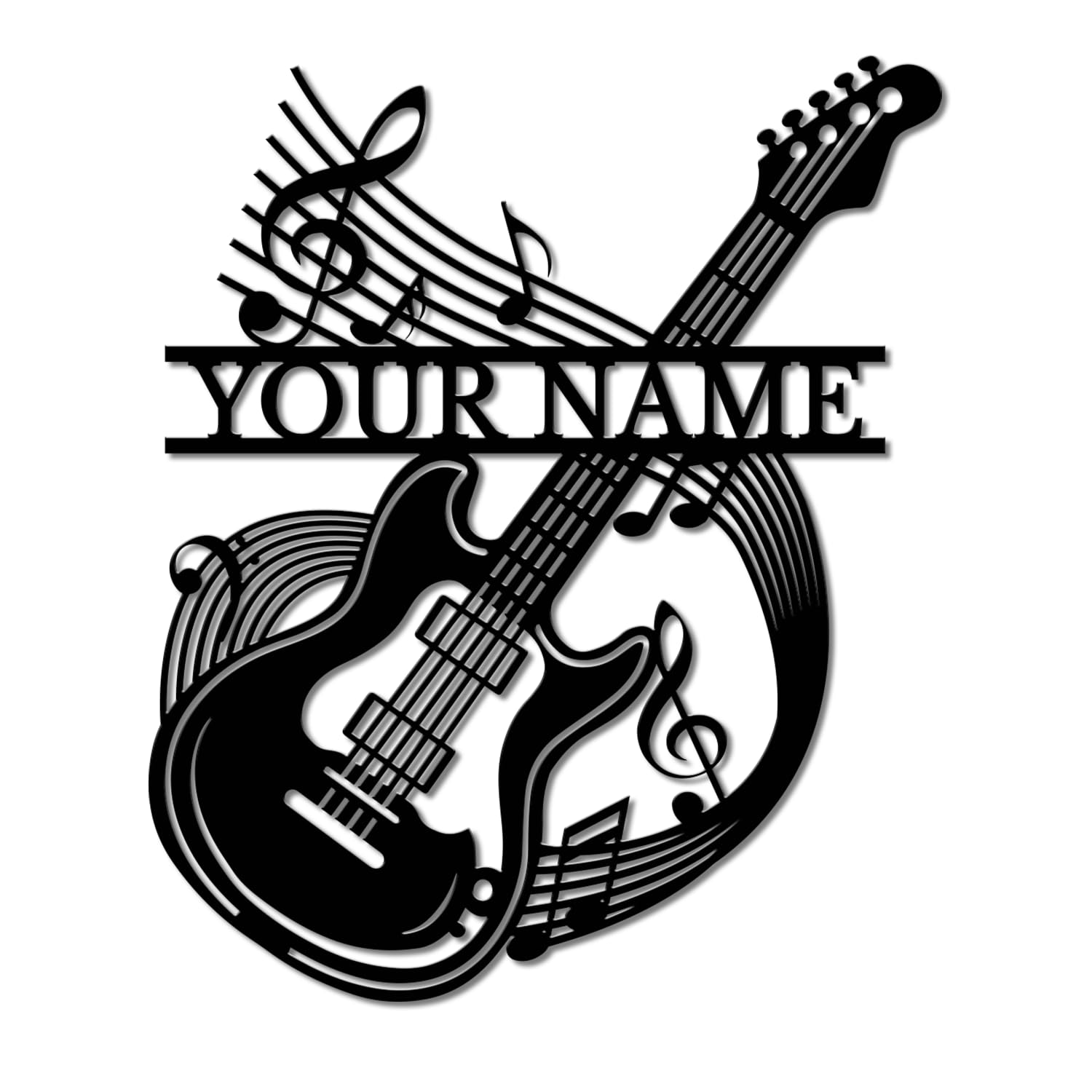 Pailideart Style-8 Personalized Guitar Metal Wall Art - Custom Music Sign For Studios & Man Caves - Unique Gift For Guitarists & Music Lovers (Style-8)