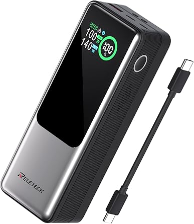 140W Portable Fast Charger 25000mAh with LG 21700 Battery, 3-Port Laptop Fast Power Bank Smart Display for Travel, Compatible with MacBook Pro, iPhone 17/16, ipad.G-ZeroFear