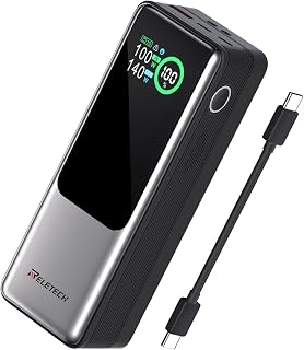 140W Portable Fast Charger 25000mAh with LG 21700 Battery, 3-Port Laptop Fast Power Bank Smart Display for Travel, Compatible with MacBook Pro, iPhone 17/16, ipad.（G-ZeroFear）
