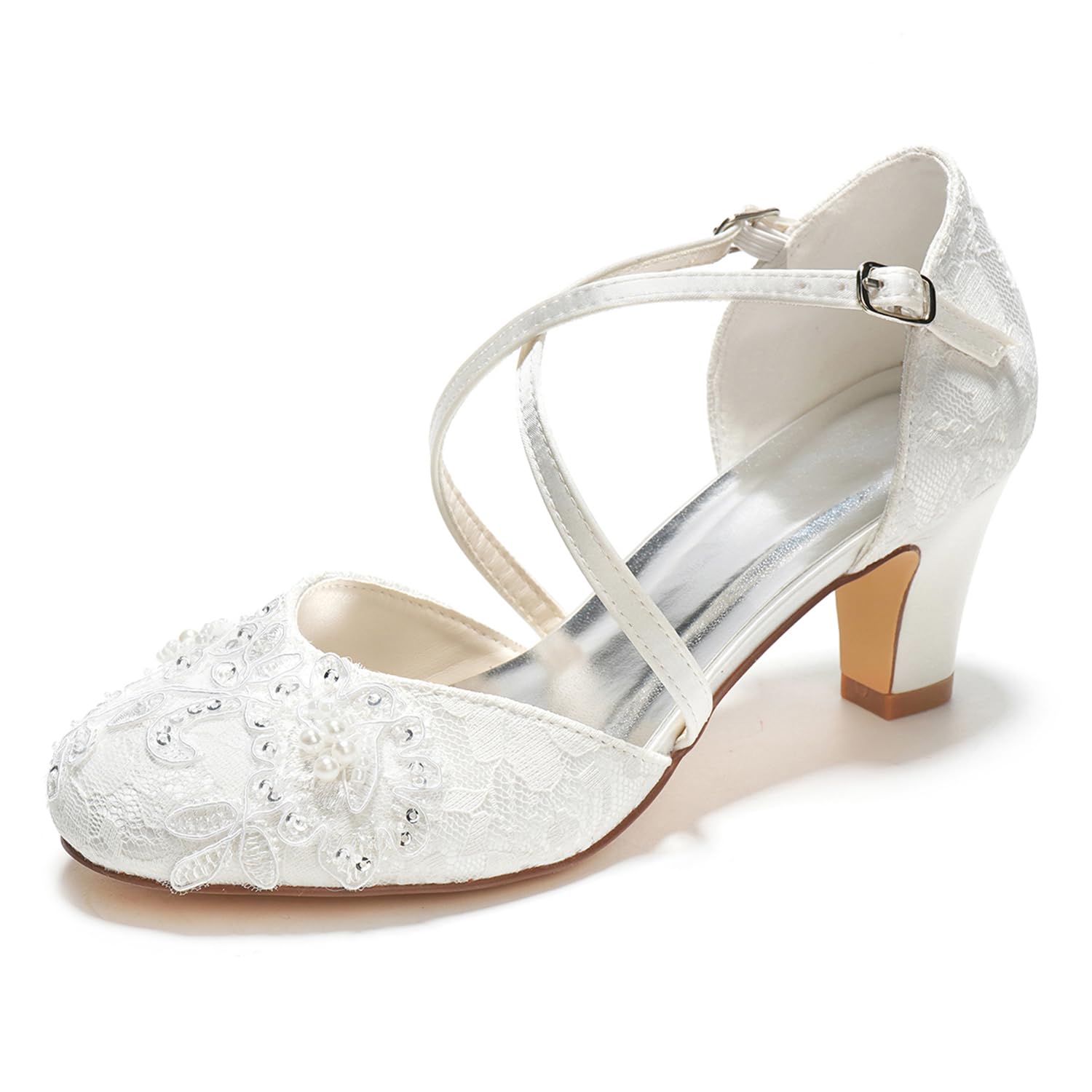Emily BridalWedding Shoes Round Criss Cross Party Shoes