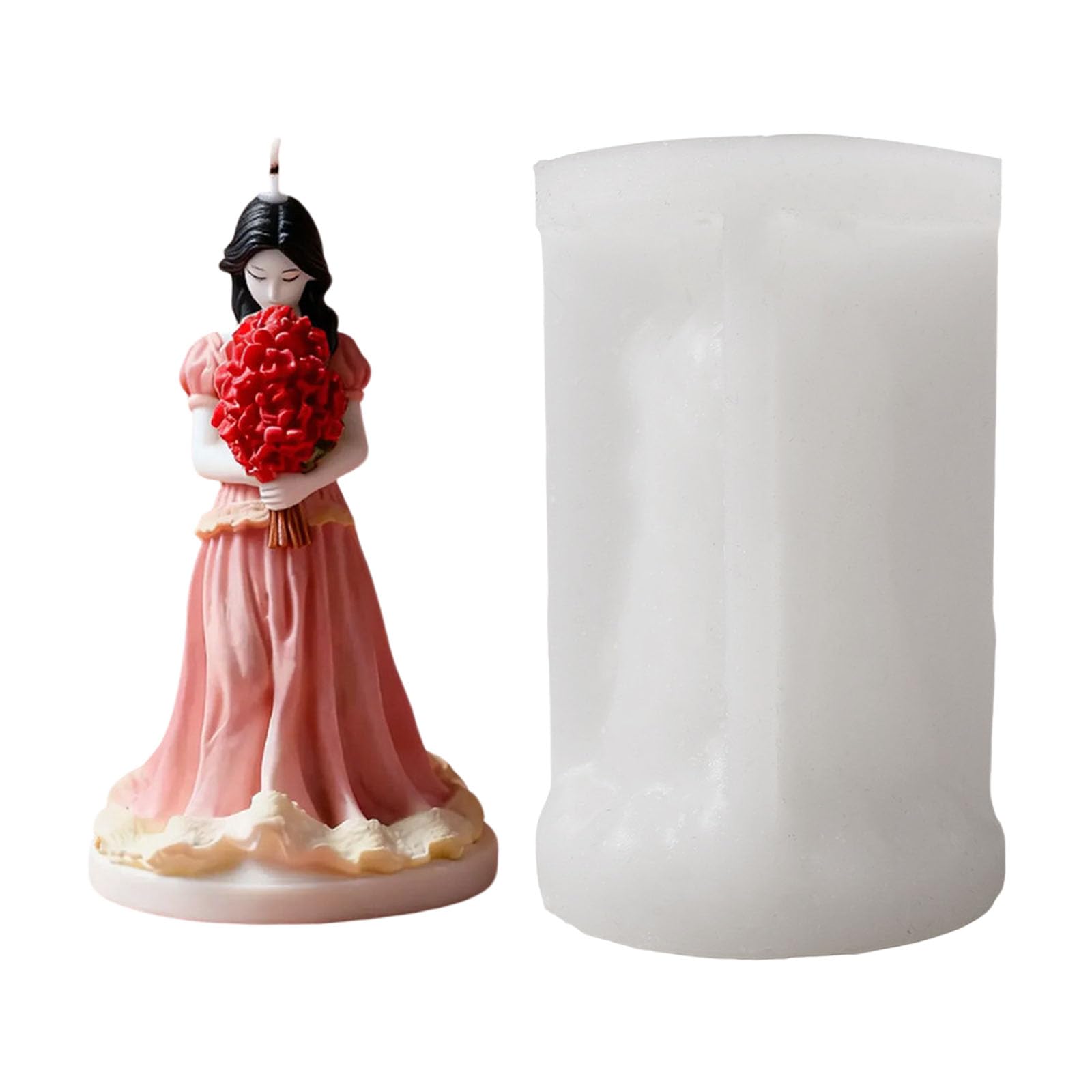 Pyasuye Holding Flower Girl Relief Silicone Mold Beginner Friendly for Soap Candy Making Easy Demolding Flexible Artistic