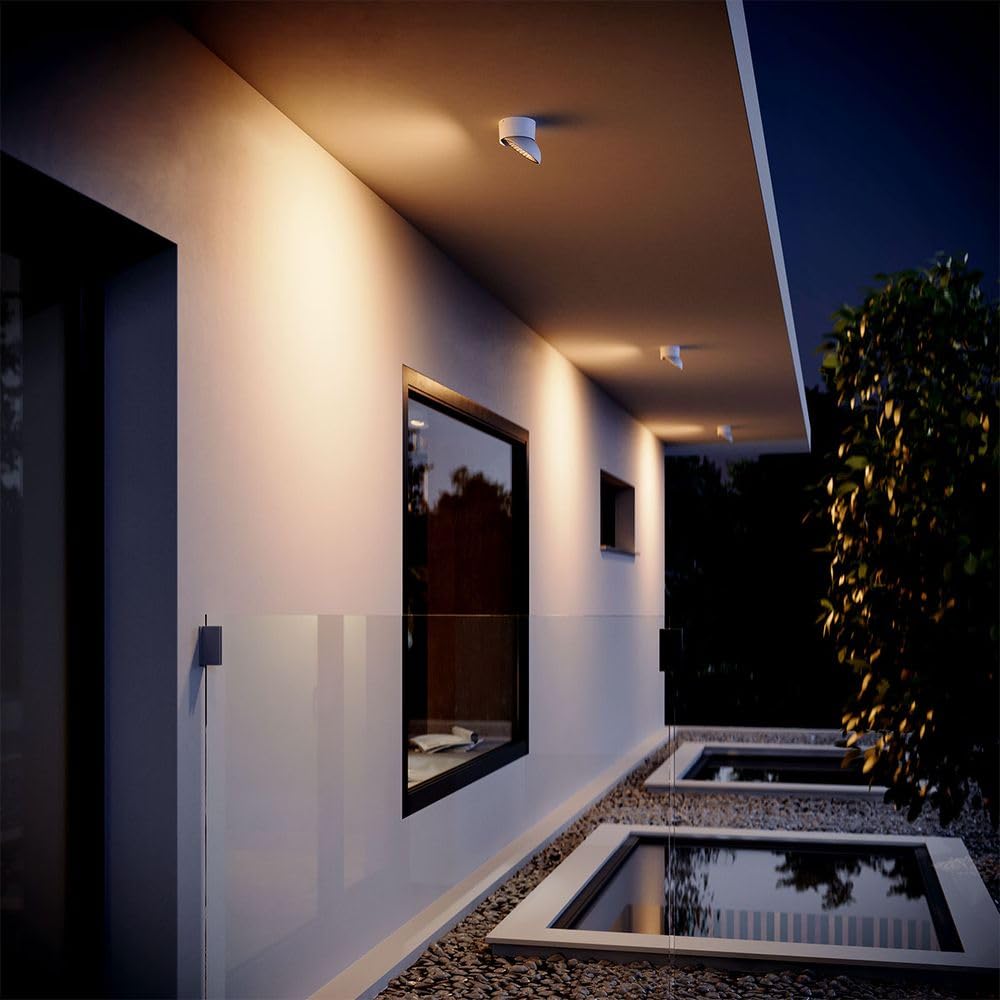 Santa Out LED Aussen-Deckenleuchte IP65 drehbar Anthrazit Extra Warmweiß 2700K