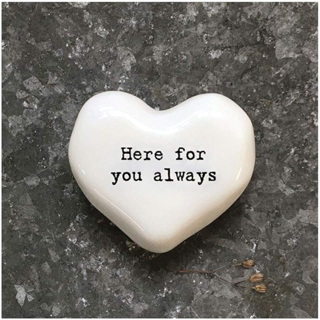 East of India White Heart Token - Here For You Always