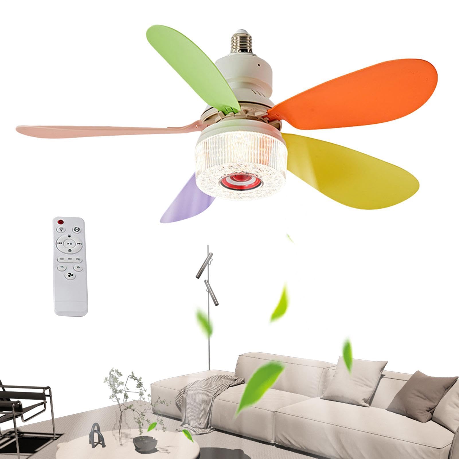 Ventilador de techo con luz multicolor RGB altavoz inalámbrico y dimerizable 8