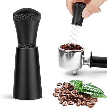 Hotut WDT Tool Aluminium WDT Tool Espresso Needle with Stand with 17 Espresso Needles 0.3 mm Removable Coffee Distributor Coffee Accessories