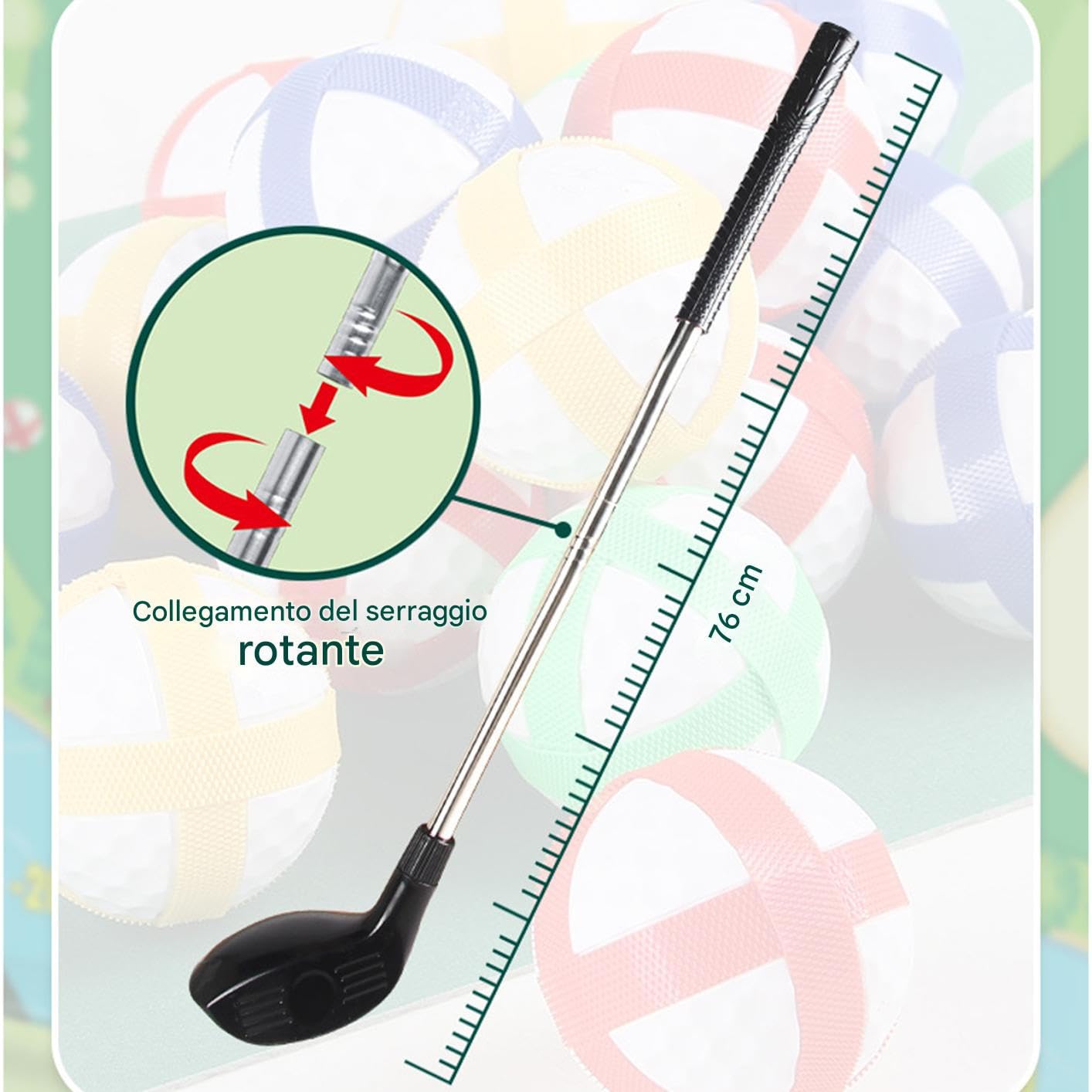 Battle Golf Chipping Game - Set per allenamento swing da interno ed esterno con custodia per mazze e palline | Divertente giocattolo da putting in giardino, tappetino da allenamento per bambini e adul