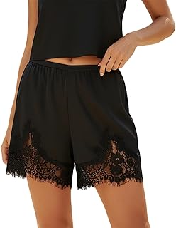 Y2K Lace Trim Micro Shorts for Women Elastic Waist Ruffle Lace Mini Shorts Satin