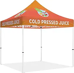 Barraca de fornecedor de sucos prensados a frio, tenda resistente para uso externo 25,4 x 25,4 cm, barraca de negócios de suco para mercado pop up bebidas promoção dossel