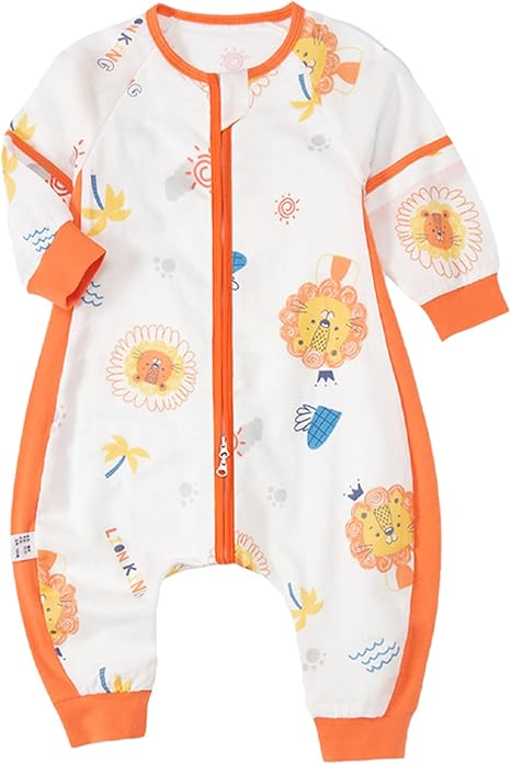 Balipig Nursery,Bedding,Blankets & Swaddlers,Swaddles Baby Sleeping Bag with Legs 0.5 Tog, Sleep Sack with Removable Sleeves, Toddler Pajamas Cotton Sleeping Bag Wearable Blanket for Boys Girls 6 Months-5 Years