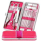 ✿ Regalo de Navidad Perfecto ✿ Cuidado de las uñas conjunto de bolsas de aseo pies de cuidado de las manos, En era enviar una y funda de piel tijeras de uñas de calidad entregado muy bien hechos. Dale una sorpresa a tu familia y a tu amigo ◆ juegos de viaje para las mujeres y los hombres son ideales como regalo para Navidad, cumpleaños, día de San Valentín y muchas otras ocasiones.